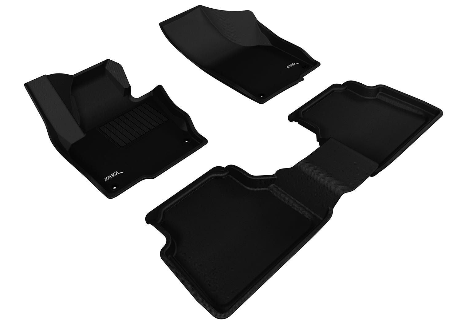 3D MAXpider KAGU Floor Mat (BLACK) compatible with VOLKSWAGEN TIGUAN/TIGUAN LIMITED 2009-2019 - Full Set