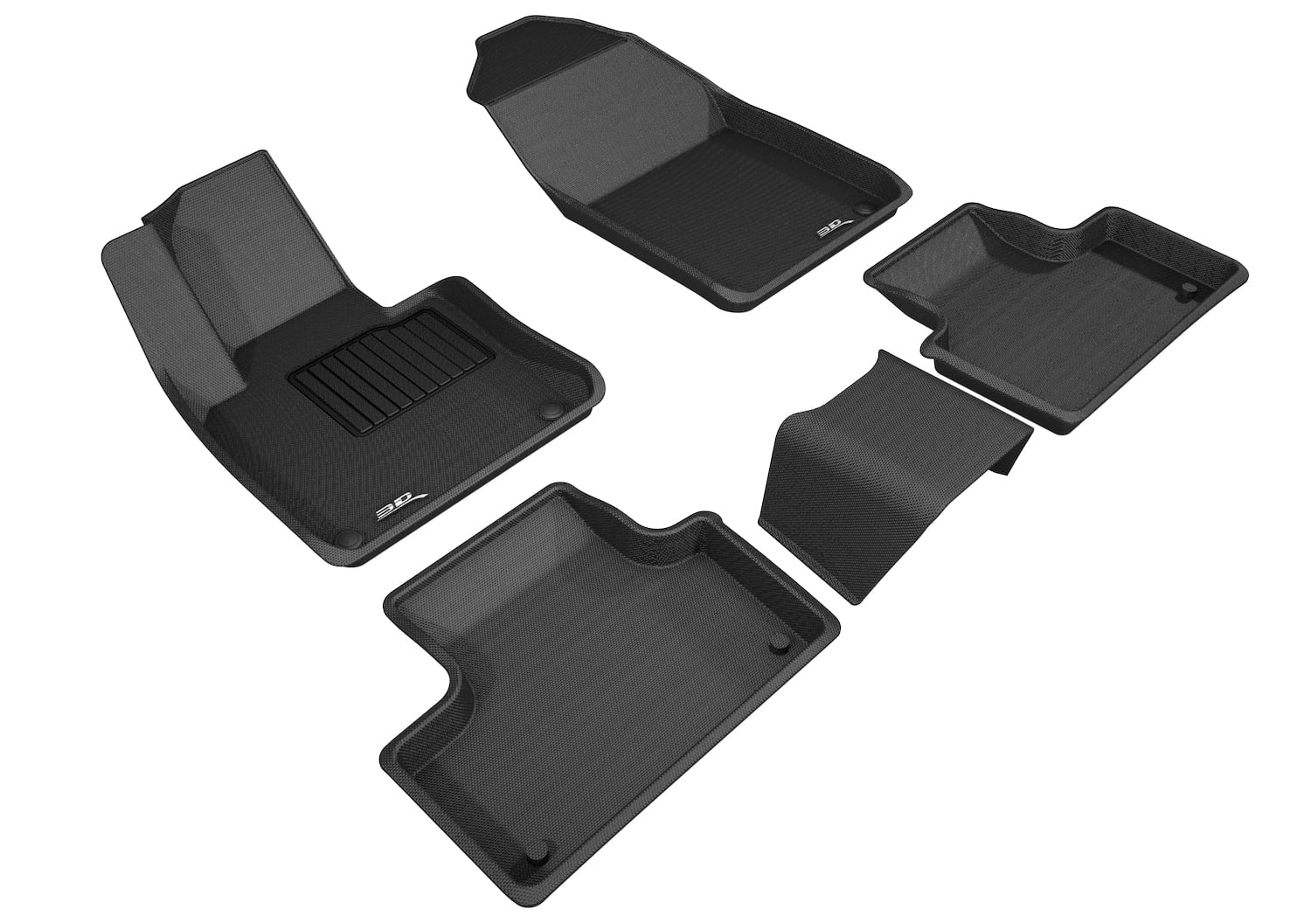 3D MAXpider Custom Fit Kagu Floor Mat (Black) Compatible with Volvo XC60 T5/T6 2018-2025 -R1 R2