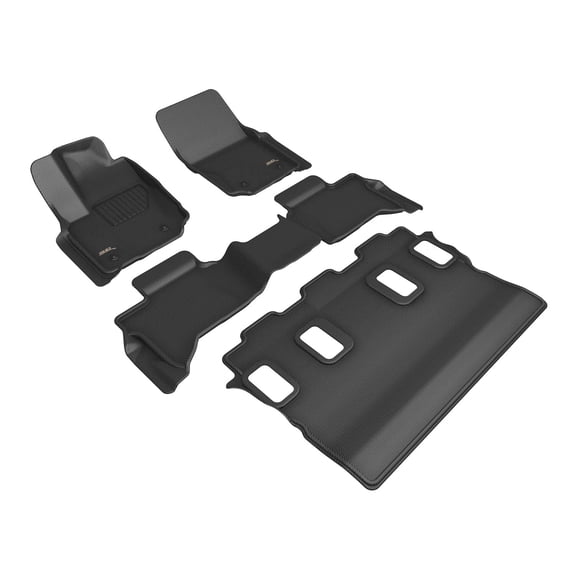 3D MAXpider KAGU Floor Mat (Black) compatible with TOYOTA 4RUNNER GAS 7-SEAT 2025-2026 Full Set