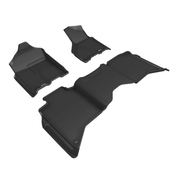 3D MAXpider Kagu Floor Mat (Black) Compatible with Dodge RAM 2500 Crew CAB 2019-2024 Bucket Seats - Full Set