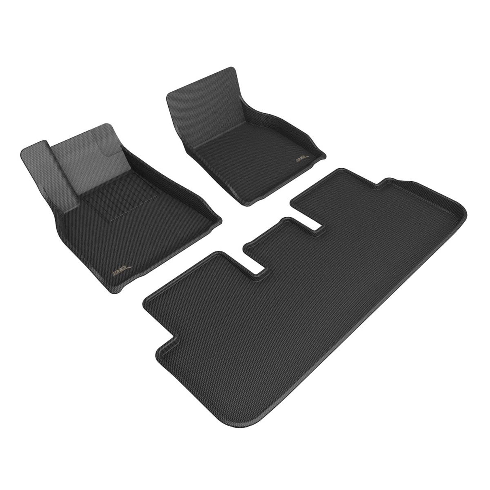 3D MAXpider Custom Fit Kagu Floor Mat (Black) Compatible with Tesla Model S 2021-2025 - Full Set