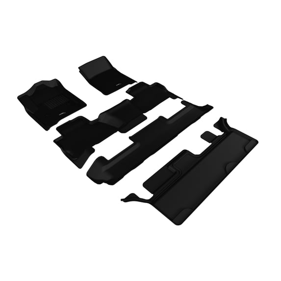 3D MAXpider L1CH06201509 All-Weather Floor Mats for Chevrolet Tahoe 2015 2016 2017 2018 2019 2020 (with 2nd Row Bench Seat) Custom Fit Car Floor Liners, Kagu Series (1st, 2nd & 3rd Row, Black)