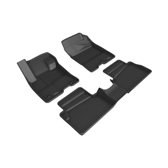 3D MAXpider Custom Fit Kagu Floor Mat (Black) for Ford Maverick Hybrid 2022-2024 , First and Second Rows