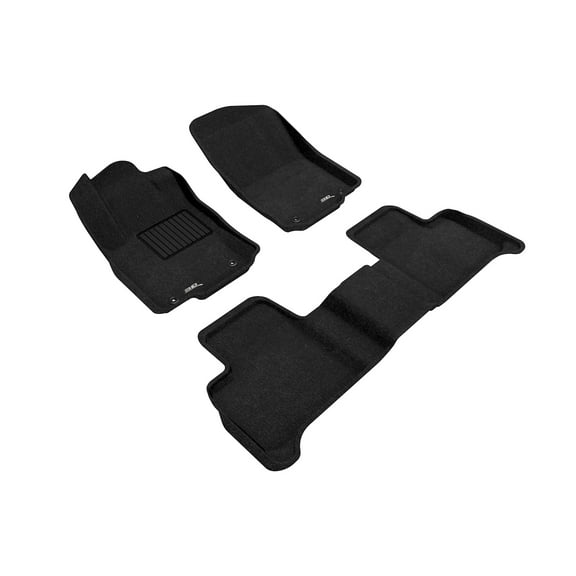 3D MAXpider Custom Fit ELEGANT Floor Mat (BLACK) for 2012-2015 MERCEDES-BENZ ML-CLASS (W166) - 1ST ROW 2ND ROW
