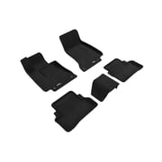 3D MAXpider Custom Fit Elegant Floor Mat Black Compatible with Mercedes-Benz E-Class Sedan W213 2017-2023 / E43 Amg Sedan W213 2017-2018 - Full Set