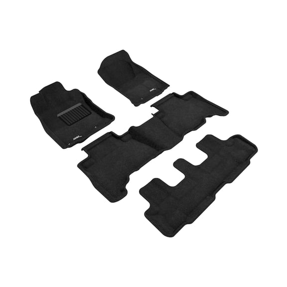 3D MAXpider Custom Fit Elegant Floor Mat (Black) for 2013-2021 Toyota 4RUNNER - 1ST Row 2ND Row 3RD Row