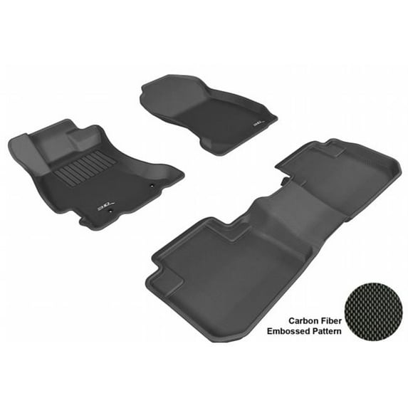 3D MAXpider SUBARU FORESTER 2014 KAGU BLACK R1 R2 Floor Mat