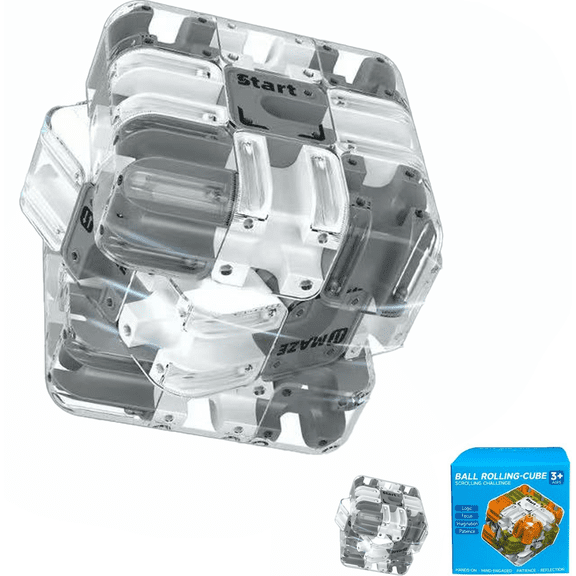 3D MAZE BALL CUBE, EDUCATIONAL MAZE GAME, BUILT-IN ROLLING BALL, DEVELOPS LOGICAL THINKING, DURABLE and STRESS-RELIEVING, IDEAL GIFT for BIRTHDAYS and HOLIDAYS.