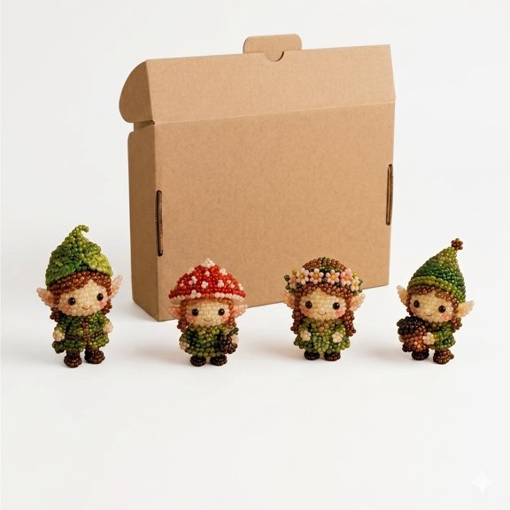 3D Magic Elf Beaded DIY Kit Handmade Beading Set with Full Supplies Step-by-Step Instruction for Adults Beginners DIY Ornament