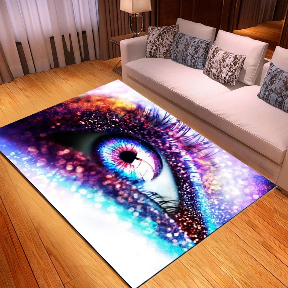 3D Magic Eye Carpet for Living Room Eyes Pattern Printing Indoor Area