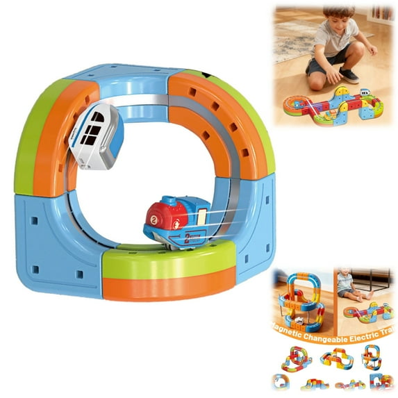3D Magic Gravity-Defying Building Toy Train Track Set – Motorized Car Blocks Track Electric Train for Boys Girls Early Learning,