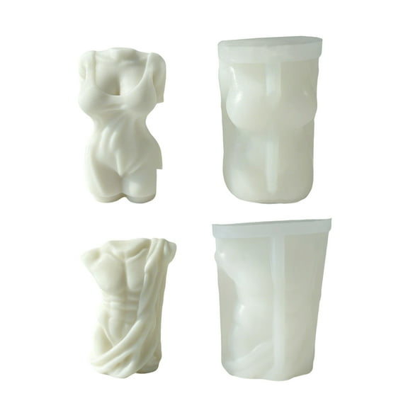 3D Man and Woman Body Candle Molds Silicone Molds for Candle Making Wax Molds, Male and Female Human, Plaster Mold Epoxy Mold Resin for Homemade Casting Soap Making DIY Craft