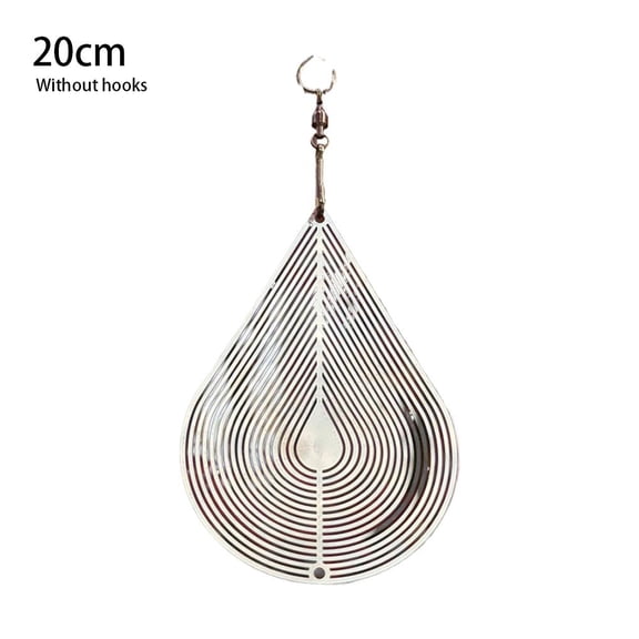 3D Mandala Wind Spinner Metal Kinetic Yard Art, Teardrop Hanging Sculptures Decor for Outdoor Patio Garden Porch Tree Decor