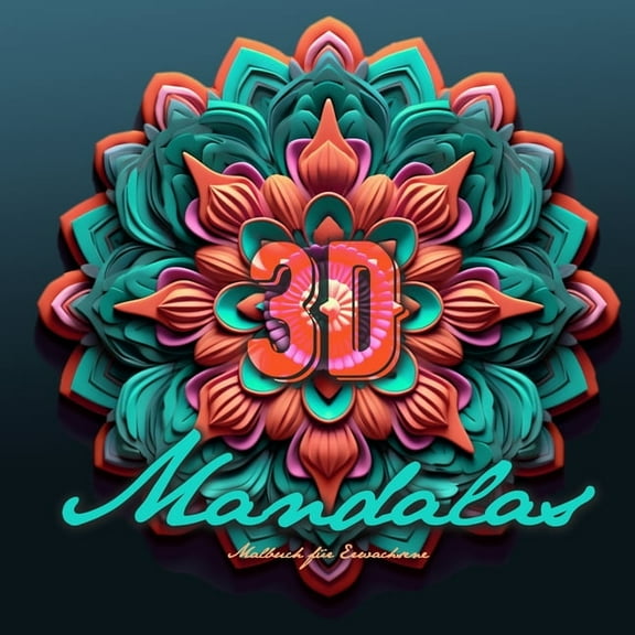 3D Mandalas Coloring Book for Adults: 3D Mandala Coloring Book for adults grayscale mandala coloring book 3D Grayscale M, (Paperback)