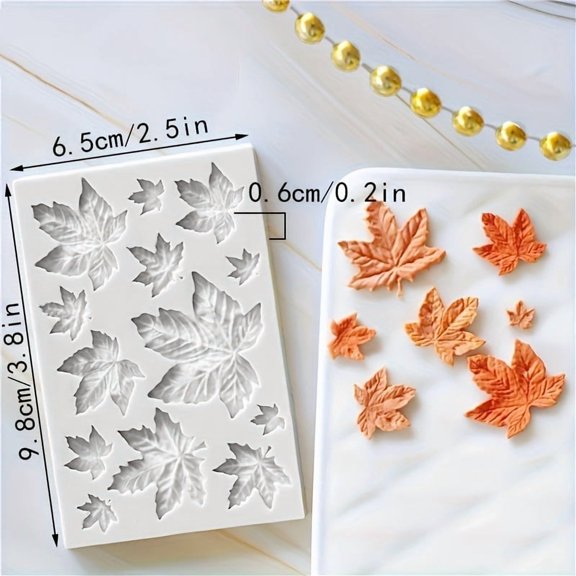 3D Maple Leaf Silicone Mold for Chocolate, Candy, and Fondant - Food-Grade Baking Tool