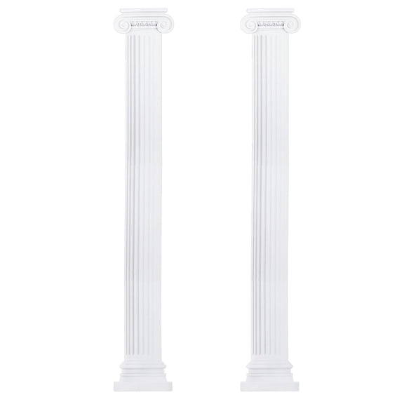 3D Marble Pillar Self-adhesion PVC Wall Stickers Wall Decorations Rectangle White 2400x300x0.3mm