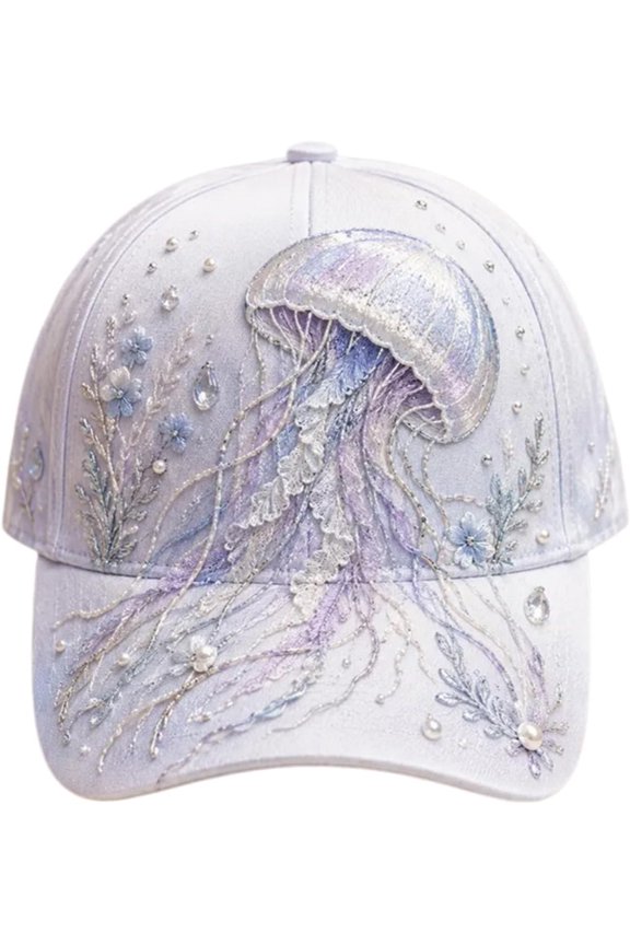 3D Marine Life Embroidery Baseball Cap – Unisex, Adjustable, Textured Ocean Animal Design; Perfect for Beach & Travel
