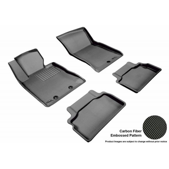 3D Maxpider 2012-2016 Fits Hyundai Fits Genesis 1st Row 2nd Row Kagu Carbon Fiber Embossed Pattern Black Floor Mat L1HY02301509