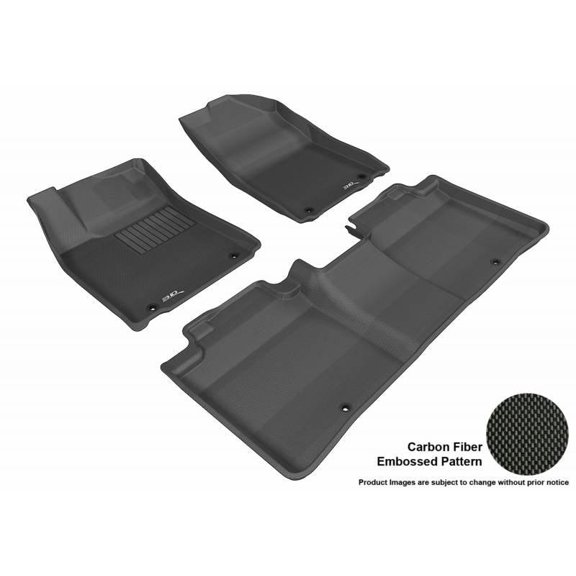 3D Maxpider 2013-2018 Fits Lexus ES HYBRID 1st Row 2nd Row Kagu Carbon Fiber Embossed Pattern Black Floor Mat L1LX02701509