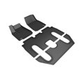 thumbnail image 1 of 3D Maxpider 2016-2019 Fits Tesla Model X 6-Seat With Center Console Kagu Black 1st Row 2nd Row 3rd Row Carbon Fiber Embossed Pattern Floor Mat L1Tl00901509, 1 of 3