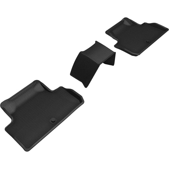 3D Maxpider 2019-2023 Fits Genesis G70 Kagu Black Carbon Fiber Embossed Pattern 2nd Row Floor Mat L1GS00421509