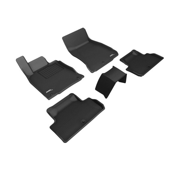3D Maxpider 2019-2023 Fits Genesis G70 Rwd Kagu Black Carbon Fiber Embossed Pattern 1st 2nd Row Floor Mat L1GS00501509