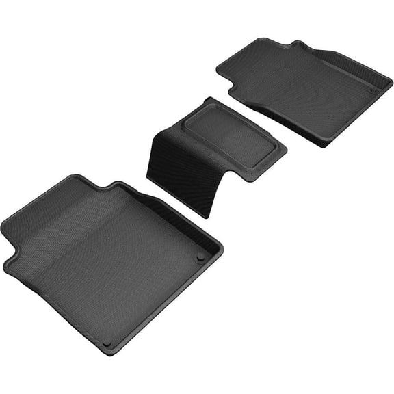 3D Maxpider 2019-2026 Fits Audi A8L 2020-2026 S8L Kagu 3pcs 2nd Row Black Carbon Fiber Embossed Pattern Floor Mat L1AD05021509