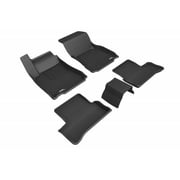 3D Maxpider 2019-2026 Fits Mercedes-Benz A-Class V177 2020-2026 CLA-Clas 1st 2nd Row Kagu Carbon Fiber Embossed Pattern Black Floor Mat L1MB11201509