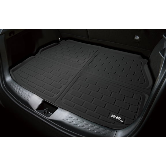 3D Maxpider 2020-2026 Fits Tesla Model Y 5-Seat Rear Upper Cross Fold Kagu Black Carbon Fiber Embossed Pattern Cargo Liner M1TL0171309
