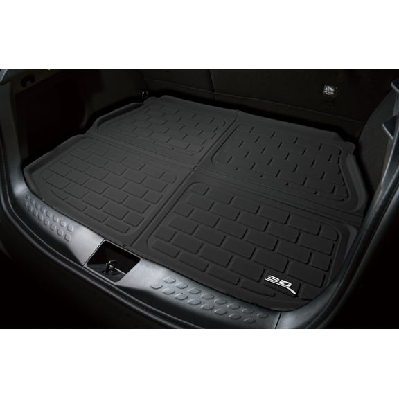 3D Maxpider 2021-2023 Fits Tesla Model S Rear Upper Carbon Fiber Embossed Pattern Cargo Liner Kagu Black M1TL0391309