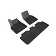 thumbnail image 1 of 3D Maxpider 2021-2023 Fits Tesla Model Y 1St Row 2Nd Row Carbon Fiber Embossed Pattern Floor Mats Elitect Black E1TL02701809, 1 of 1