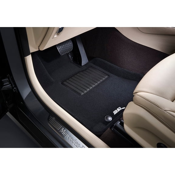3D Maxpider 2021-2024 Fits Volkswagen Golf GTI Golf R Custom Fit Kagu Full Set 1st & 2nd Row Carbon Fiber Embossed Pattern Floor Mat Black L1VW12201509