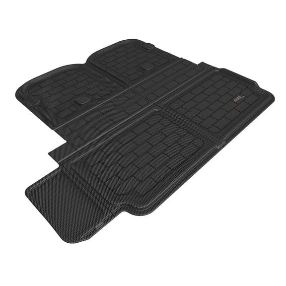 3D Maxpider 2022-2023 Fits Tesla Model X 6&7 Seat Behind 2nd Row Cross Fold Custom Fit Kagu Cargo Liner Carbon Fiber Embossed Pattern Black M1TL0431309