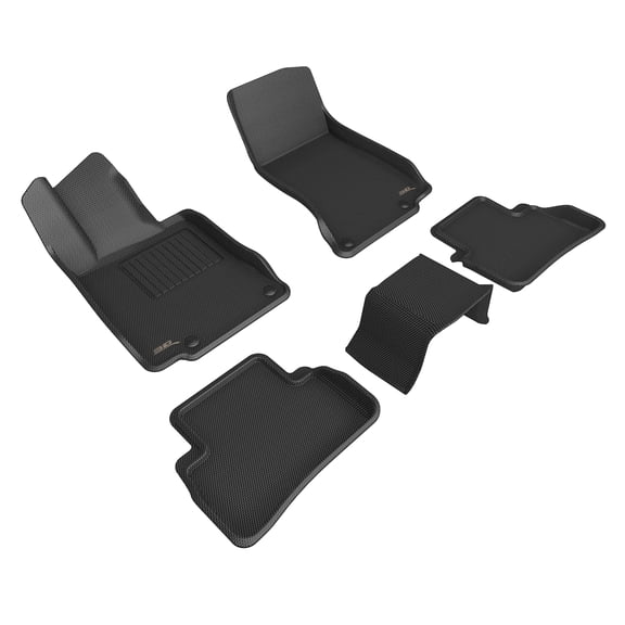 3D Maxpider 2022-2024 Fits Mercedes-Benz C-Class 5 Seat Gasoline Model With Short Axis Kagu 1St Row 2Nd Row Floor Mat Carbon Fiber Embossed Pattern Black L1MB15801509