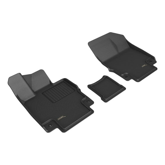 3D Maxpider 2023-2024 Fits Genesis Gv60 Kagu 1St Row Carbon Fiber Embossed Pattern Black Floor Mats L1GS01211509