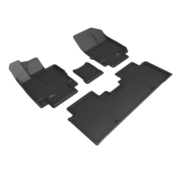 3D Maxpider 2023-2024 Fits Genesis Gv60 Kagu 1st 2nd 3rd Row Carbon Fiber Embossed Pattern Black Floor Mats L1GS01201509
