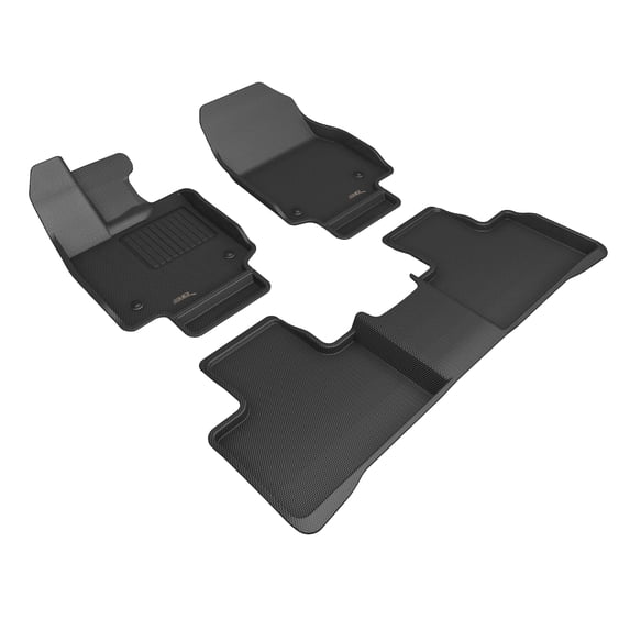 3D Maxpider 2023-2024 Fits Lexus RX Custom Fit Floor Liner Mat 1st 2nd Row Series Kagu Floor Mat Carbon Fiber Embossed Pattern Black L1LX08001509