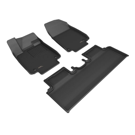 3D Maxpider 2023-2025 Fits Hyundai Ioniq 6 1st 2nd Row Kagu Floor Mats Carbon Fiber Embossed Pattern Black L1HY13401509