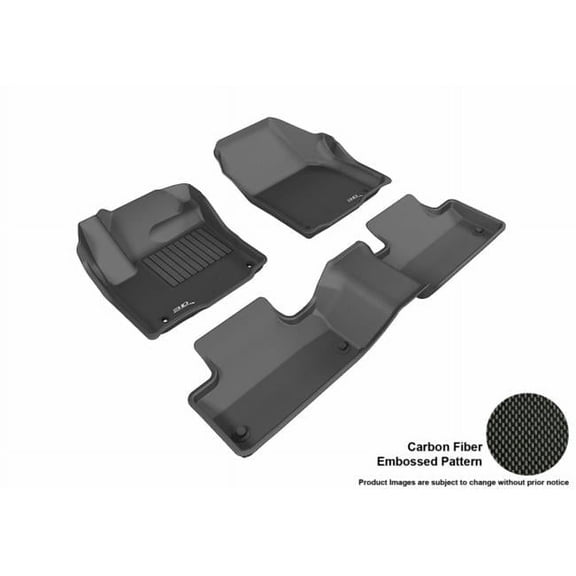 3D Maxpider All 2 Row Custom Fit Kagu Black Floor Mat for 2014-2016 Land Rover Range Rover Evoque Models - Black