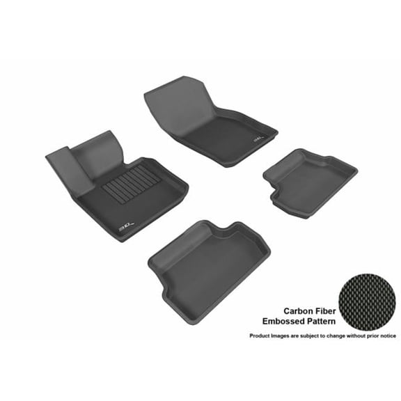 3D Maxpider All 2 Row Custom Fit Kagu Black Floor Mat for 2014-2016 Mini Cooper Models - Black