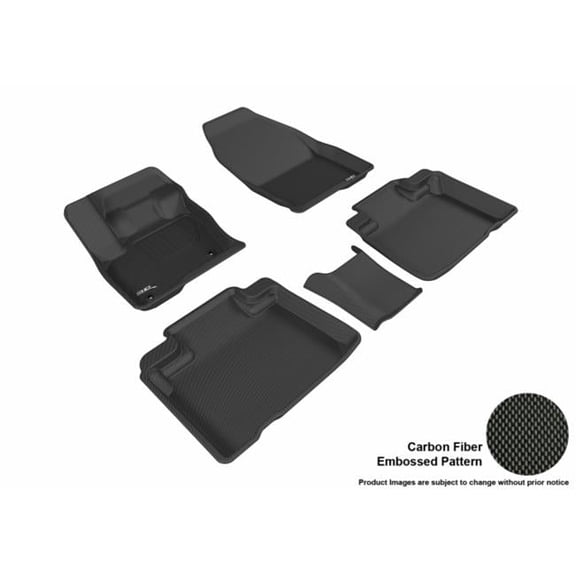 3D Maxpider Complete Set Custom Fit All-Weather Kagu Black Floor Mat for 2015-2016 Ford Edge Models - Black