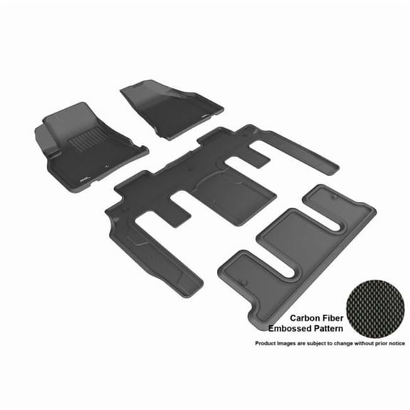 3D Maxpider Custom Fit Complete Kagu Black Floor Mat for 2009-2016 Chevrolet Traverse Models - Bucket Seating