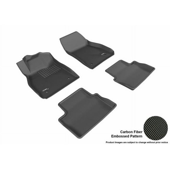 3D Maxpider Custom Fit Complete Kagu Black Floor Mat for 2013-2015 Chevrolet Malibu Models - Black