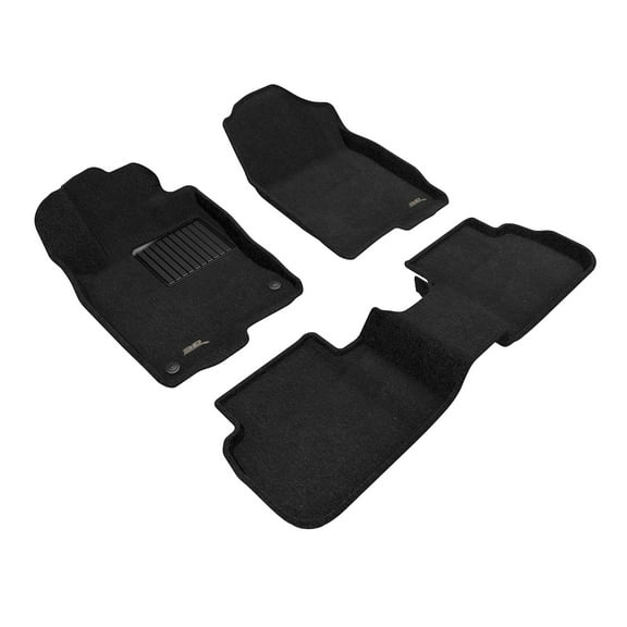 3D MAXpider Custom Fit Elegant Floor Mat (Black) Compatible with Honda Civic (w/ 2nd Row USB Charging Port) 2022-2026 - Full Set