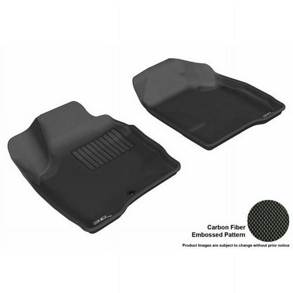 3D Maxpider Front Row Custom Fit All-Weather Kagu Black Floor Mat for 2006-2013 Chevrolet Impala Models - Black