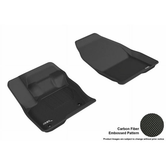 3D Maxpider Front Row Custom Fit All-Weather Kagu Black Floor Mat for 2015-2016 Ford Edge Models - Black