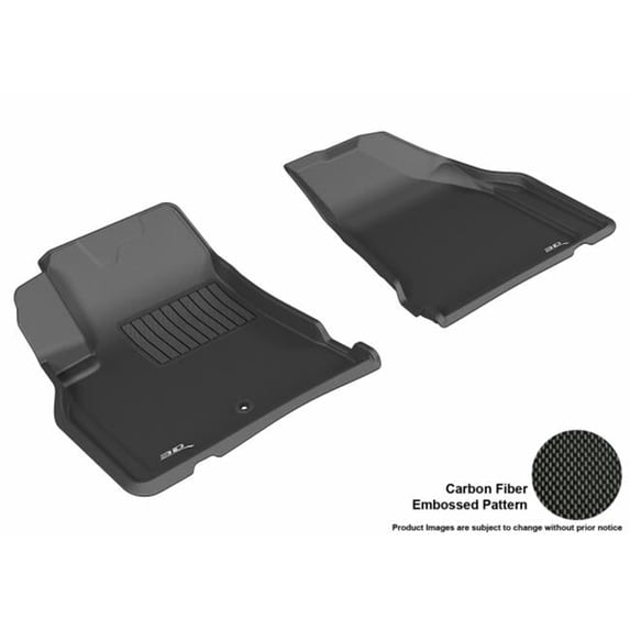 3D Maxpider Front Row Custom Fit Kagu Black Floor Mat for 2008-2016 - Chevrolet Traverse 2009-2016 - GMC Acadia 2007-2016 Buick Enclave Models