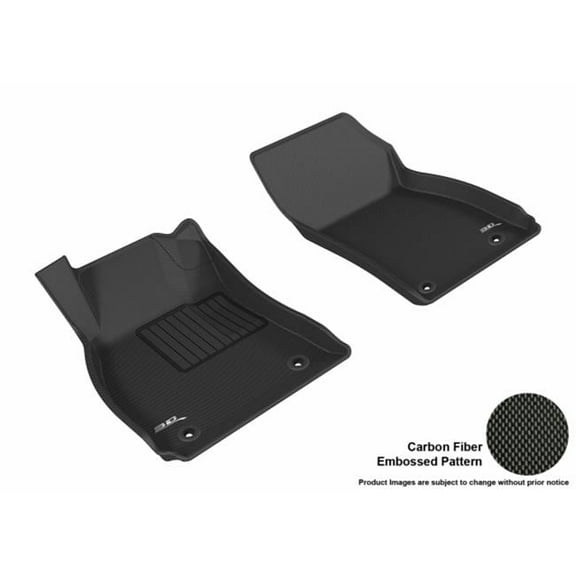 3D Maxpider Front Row Custom Fit Kagu Black Floor Mat for 2010-2016 Buick Lacrosse Models
