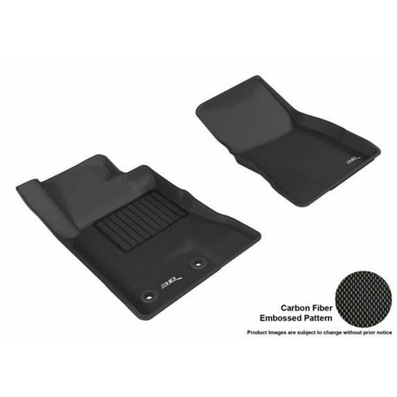 3D Maxpider Front Row Custom Fit Kagu Black Floor Mat for 2015-2016 Ford Mus G Models - Black
