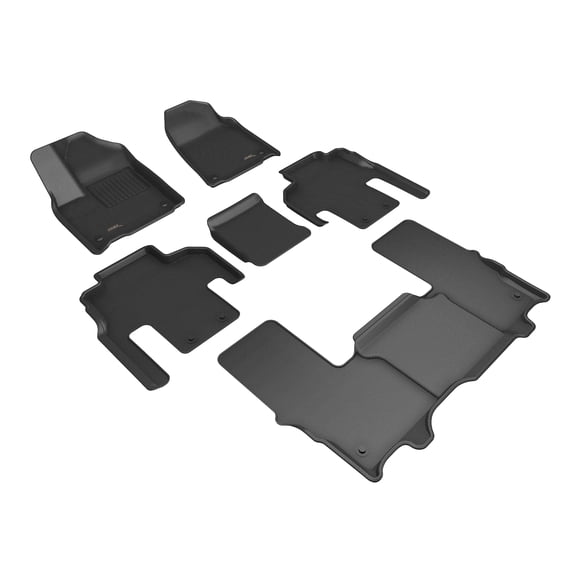 3D MAXpider Custom Fit Kagu Floor Mat (Black) Compatible with Jeep Grand Wagoneer 2022-2024 (Bucket Seats) - Full Set